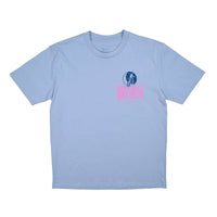 SPACE CITY TEE - POWDER / NAVY / FUSCIA
