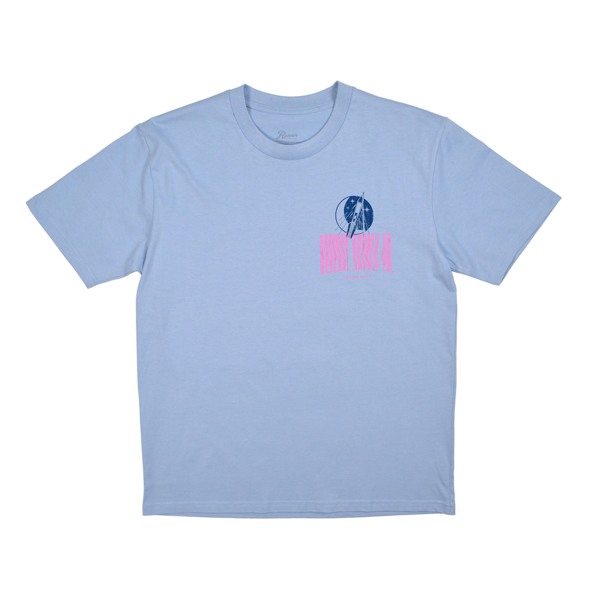SPACE CITY TEE - POWDER / NAVY / FUSCIA