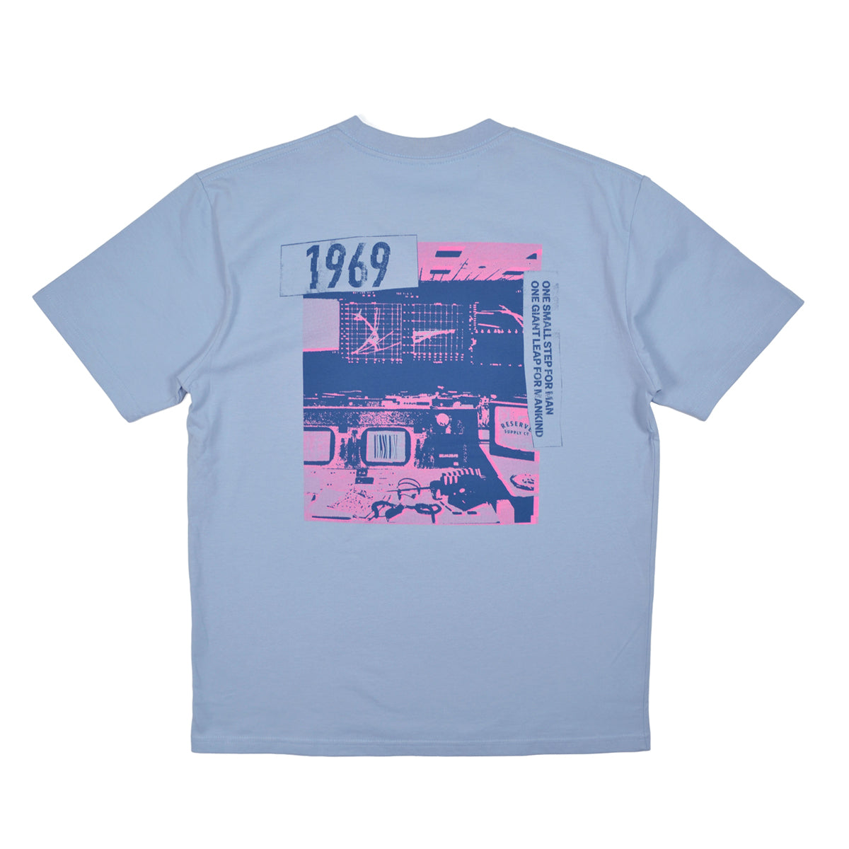 SPACE CITY TEE - POWDER / NAVY / FUSCIA