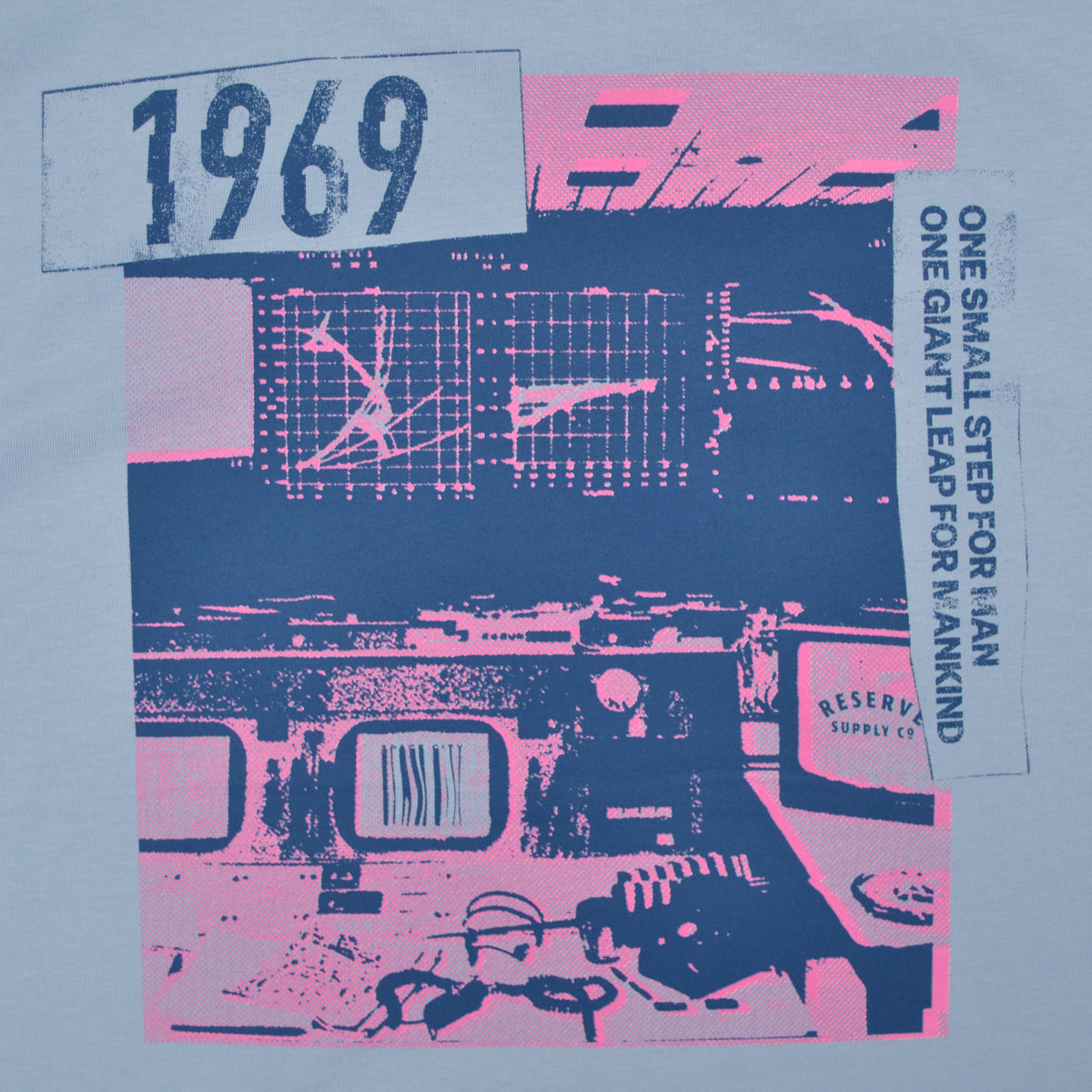 SPACE CITY TEE - POWDER / NAVY / FUSCIA