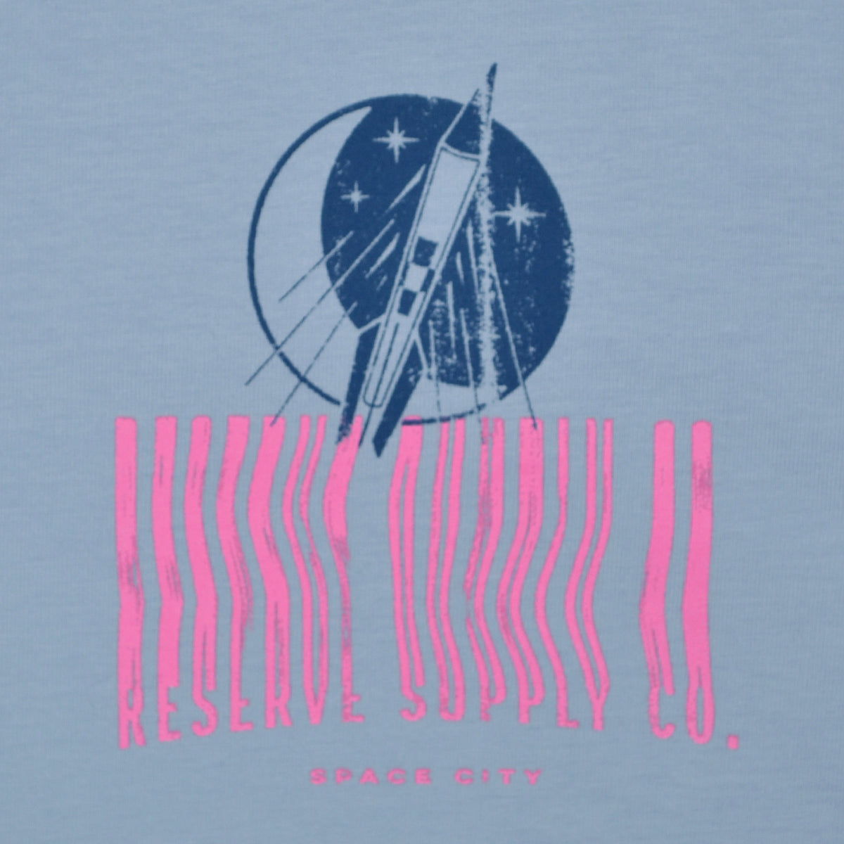 SPACE CITY TEE - POWDER / NAVY / FUSCIA