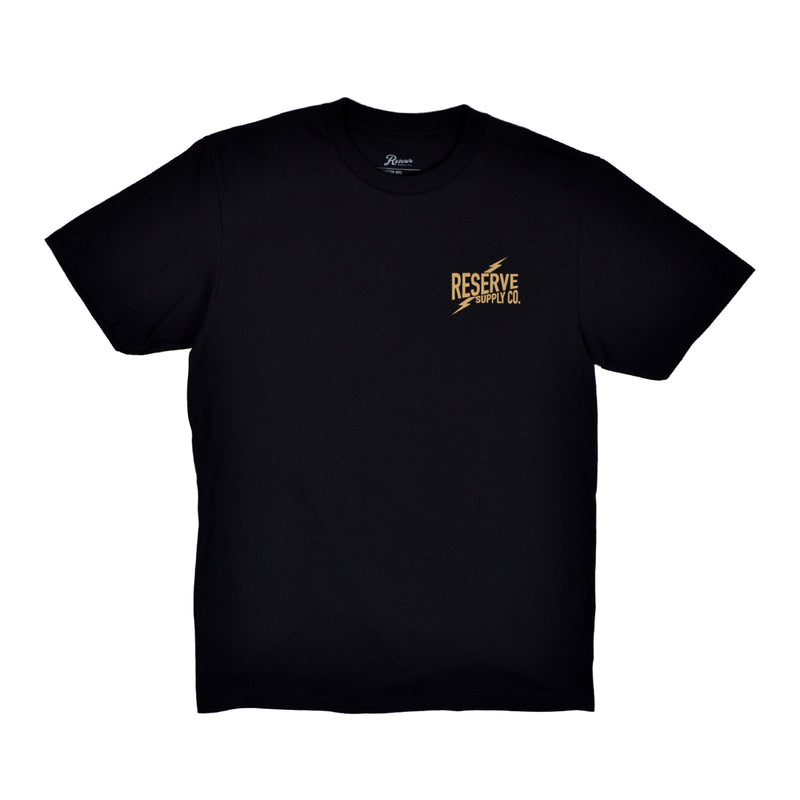 BOLT PATCH TEE - BLACK & GOLD