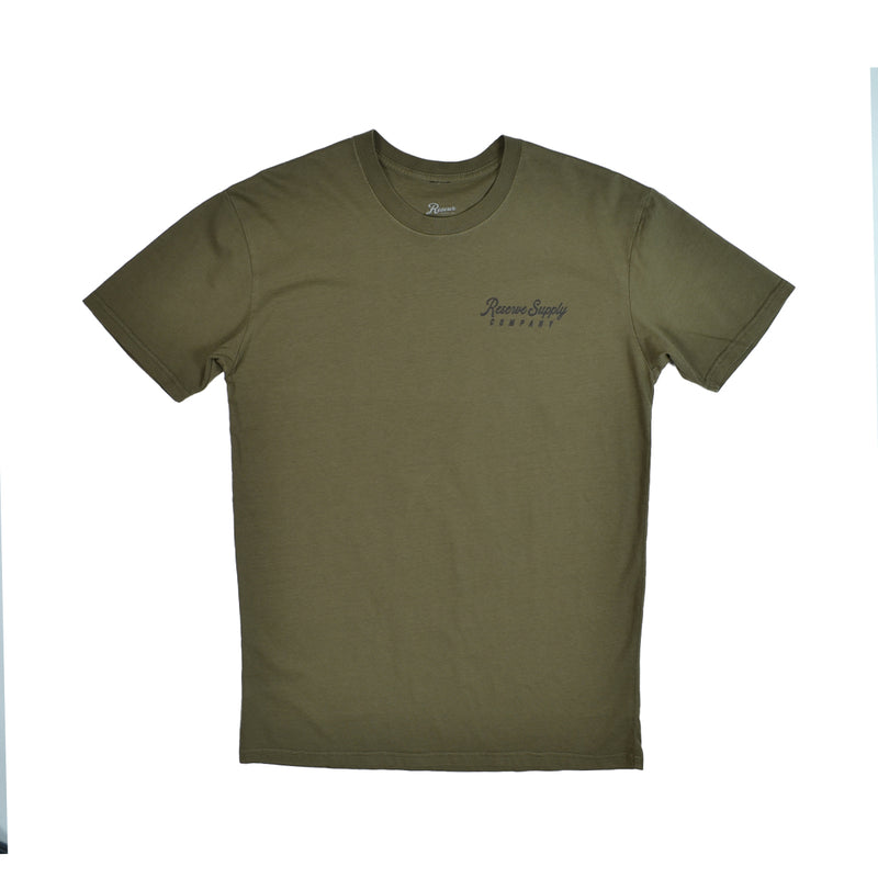 RESERVE SUPPLY COMPANY LUCKY CAT TONAL TEE - ARMY