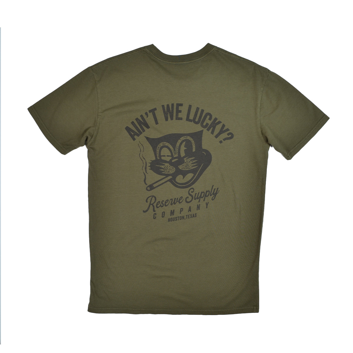 RESERVE SUPPLY COMPANY LUCKY CAT TONAL TEE - ARMY