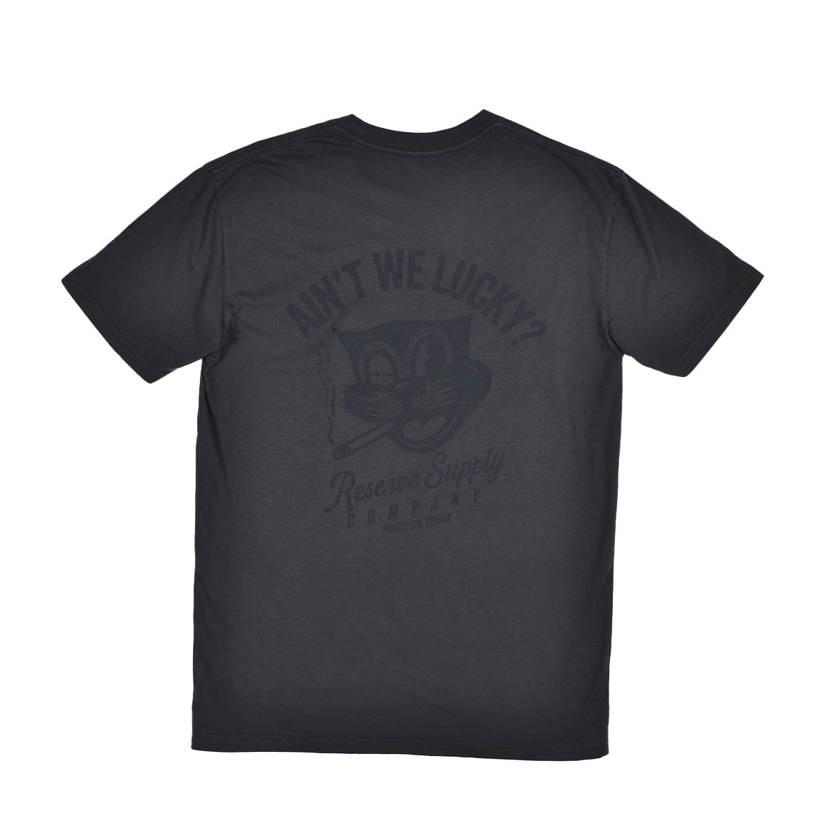 RESERVE SUPPLY COMPANY LUCKY CAT TONAL TEE - BLACK