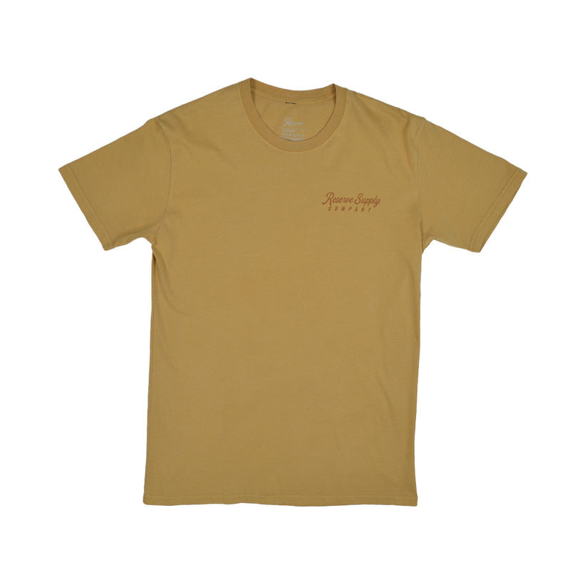RESERVE SUPPLY COMPANY LUCKY CAT TONAL TEE - MUSTARD