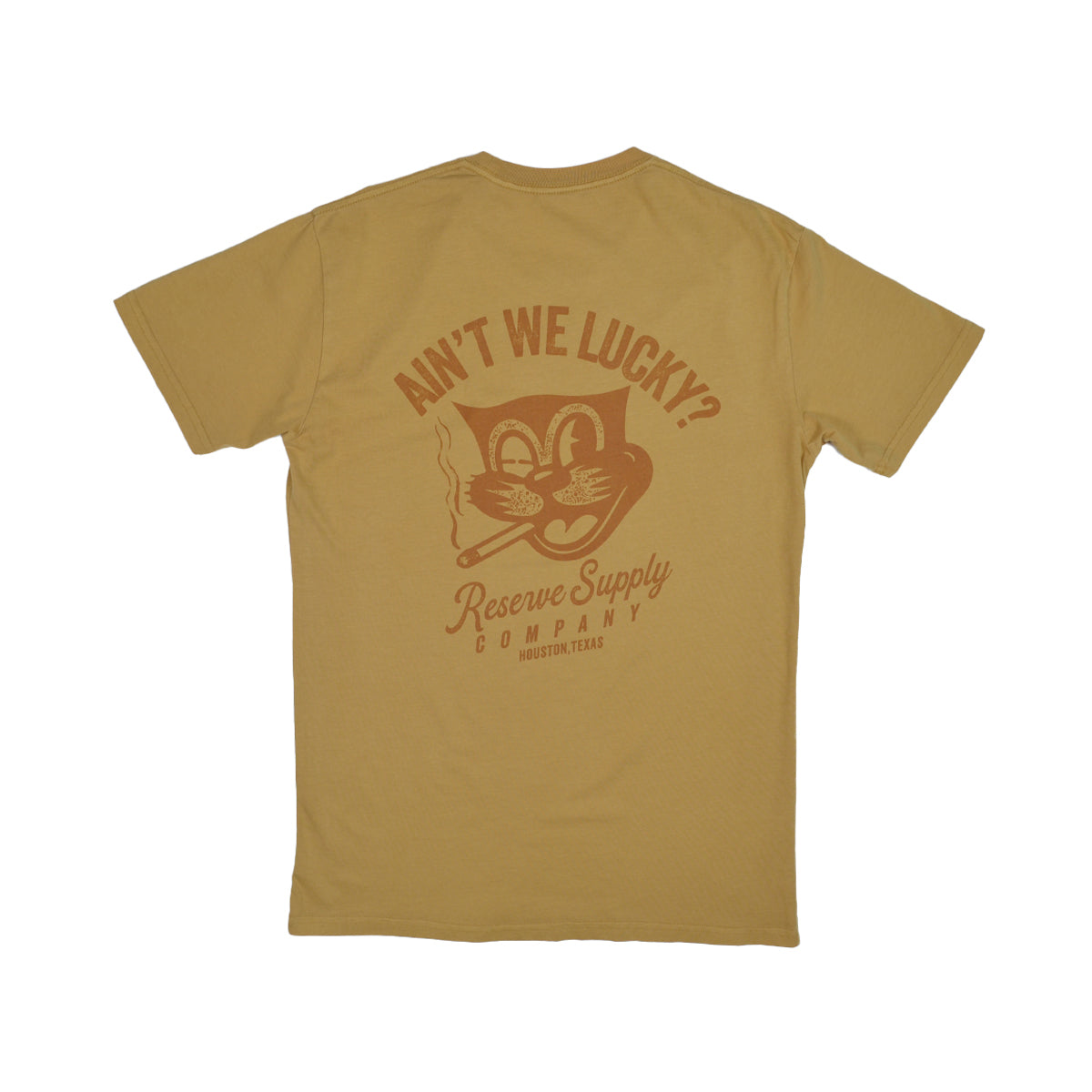 LUCKY CAT TONAL TEE - MUSTARD