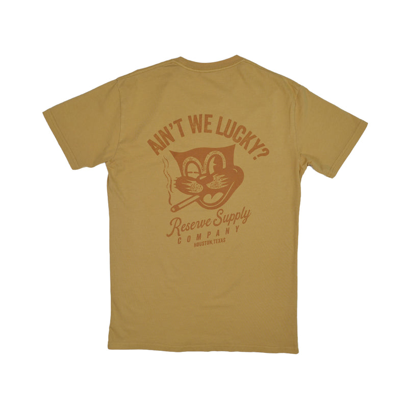 LUCKY CAT TONAL TEE - MUSTARD