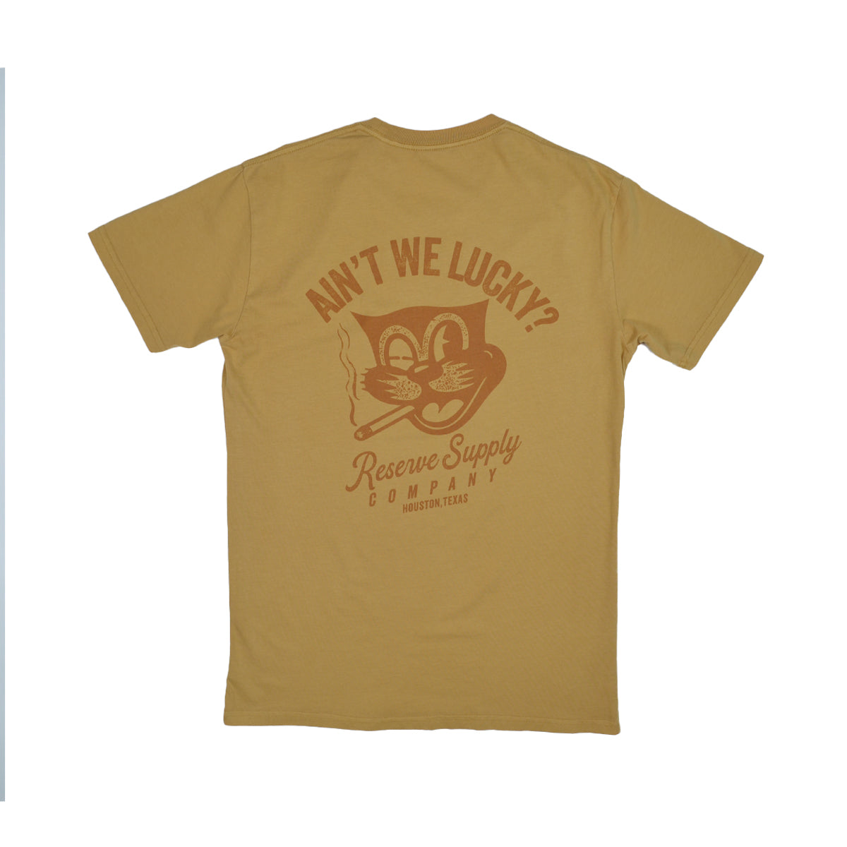 RESERVE SUPPLY COMPANY LUCKY CAT TONAL TEE - MUSTARD