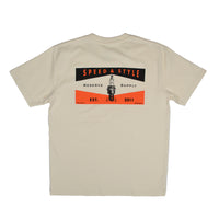 SPARK PLUG S/S - ECRU / ORANGE