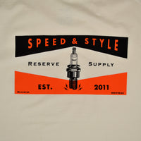 SPARK PLUG S/S - ECRU / ORANGE
