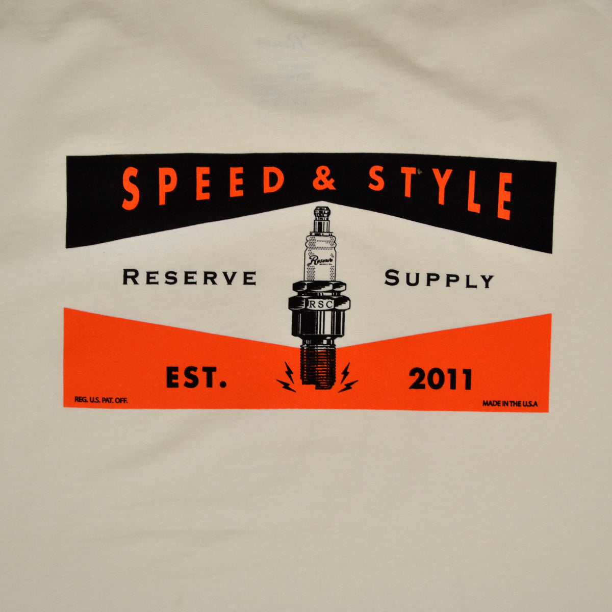 SPARK PLUG S/S - ECRU / ORANGE