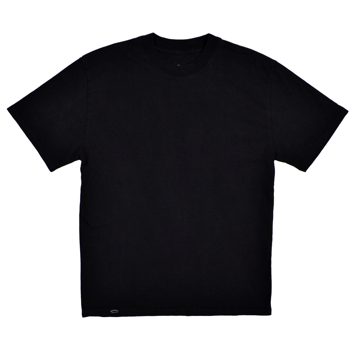 Black t-shirt on a white background