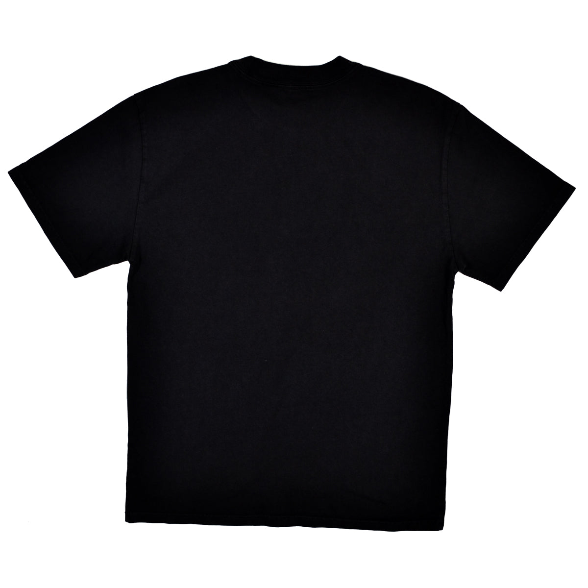 Black t-shirt on a white background