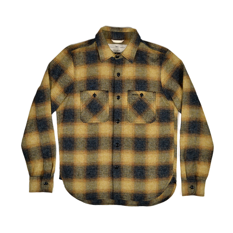 ROGUE TERRITORY BM FLANNEL SHIRT - GOLD OMBRE PLAID