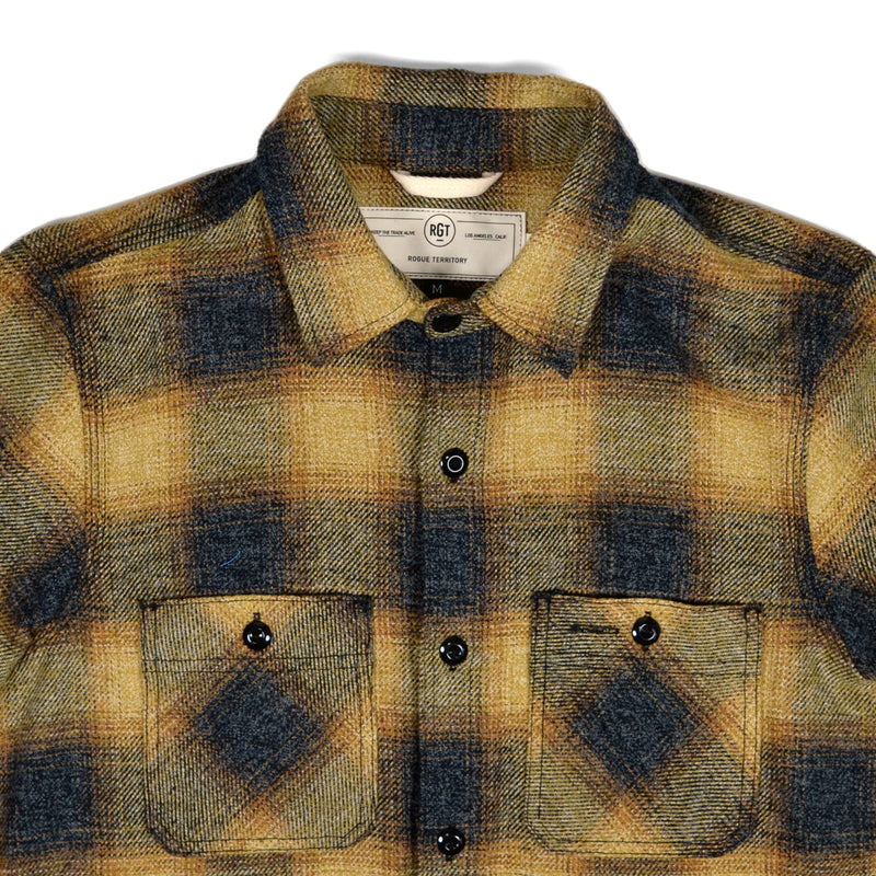 ROGUE TERRITORY BM FLANNEL SHIRT - GOLD OMBRE PLAID