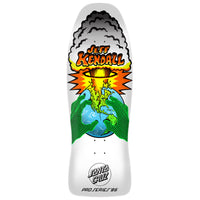 Skateboard deck with Jeff Kendall design featuring a dragon and cloud on a white background
