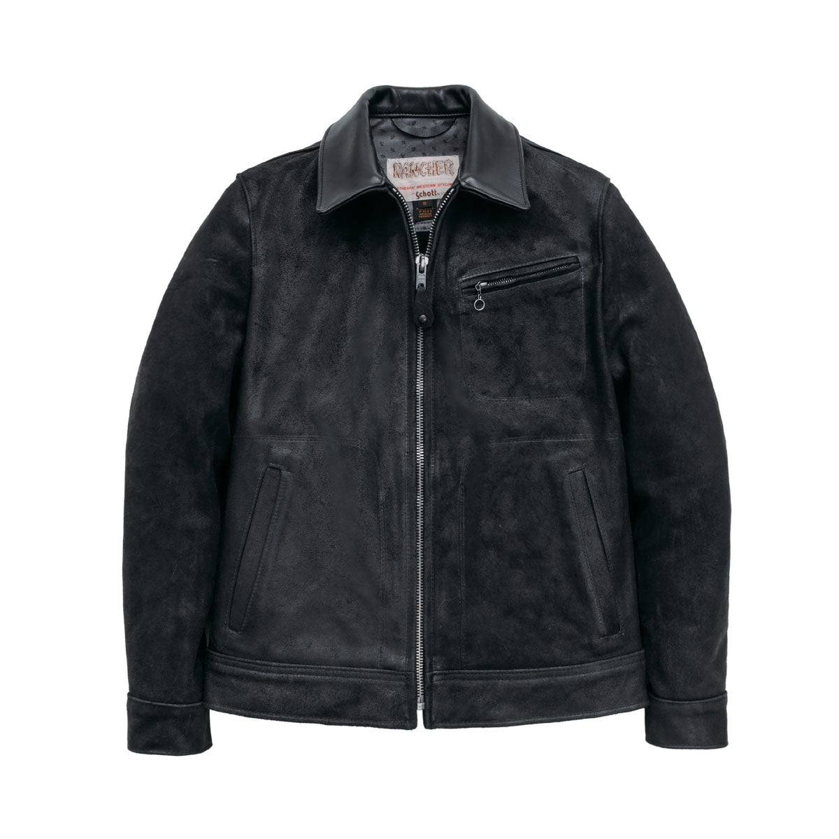 371 SUEDE UNLINED STEERHIDE DELIVERY JACKET - BLACK