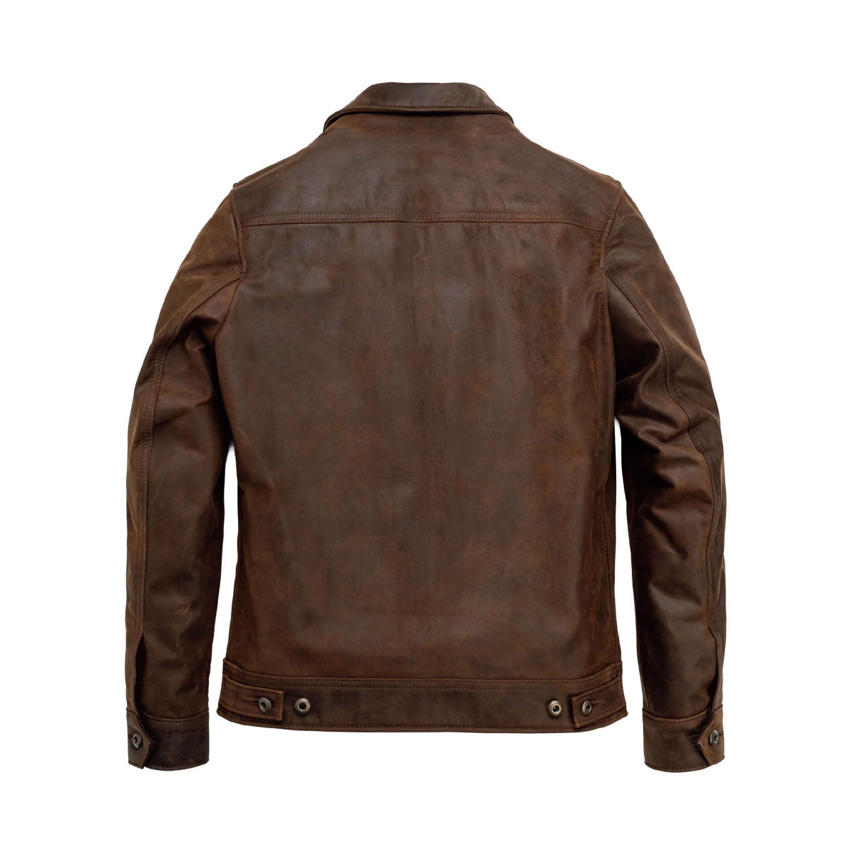 592 LIGHTWEIGHT COWHIDE TRUCKER JACKET - BROWN