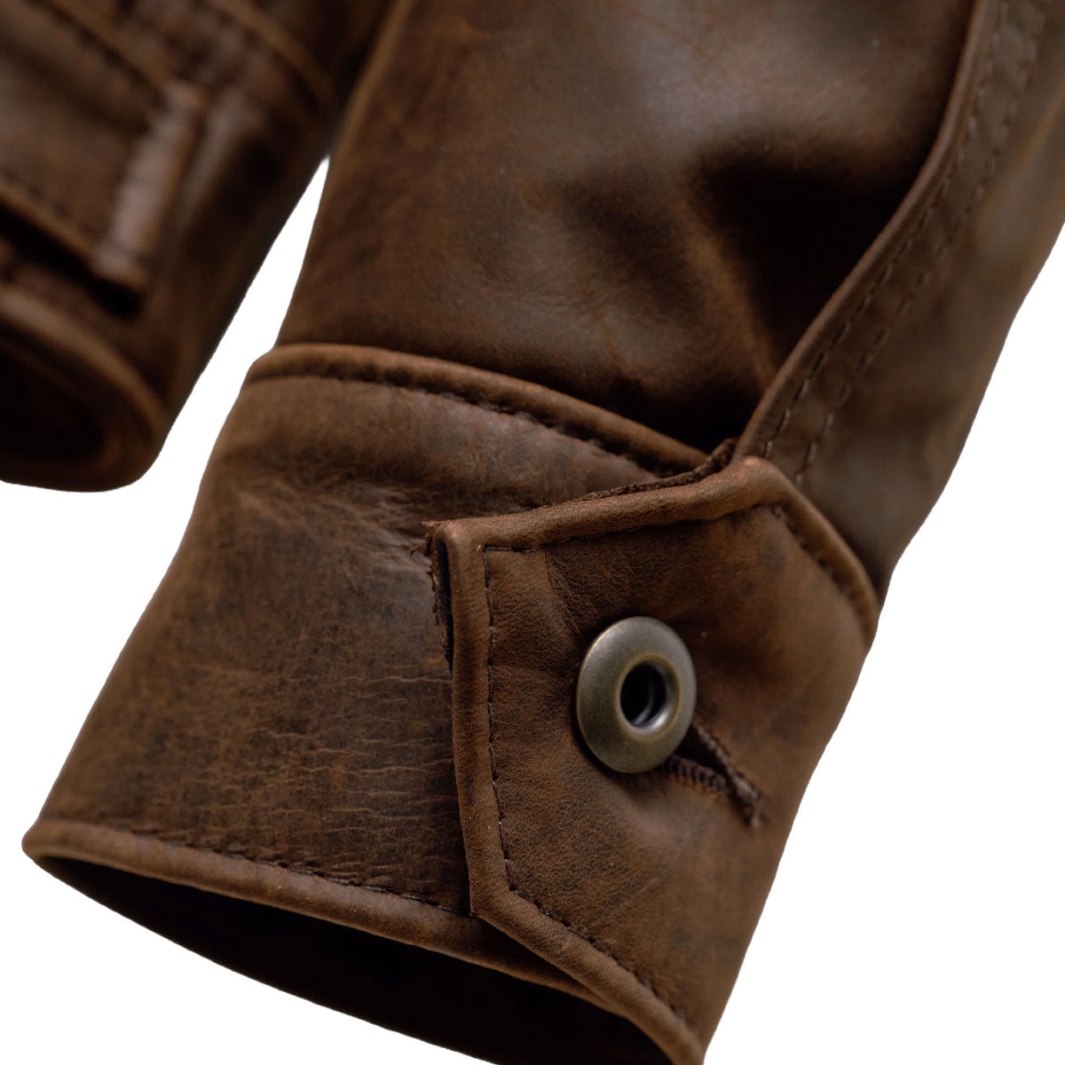 592 LIGHTWEIGHT COWHIDE TRUCKER JACKET - BROWN