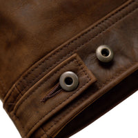592 LIGHTWEIGHT COWHIDE TRUCKER JACKET - BROWN