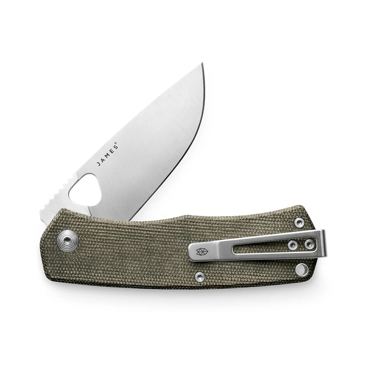 THE JAMES BRAND THE FOLSOM STRAIGHT - OD GREEN/STAINLESS/MICARTA