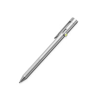Silver pen on a white background