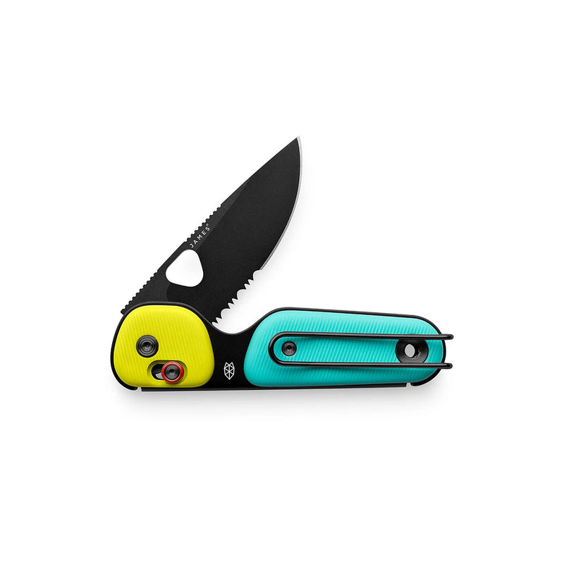 THE JAMES BRAND THE REDSTONE SERRATED - NEON TURQUOISE/BLACK/PP