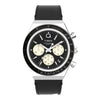 TIMEX CHRONOGRAPH 40MM LEATHER STRAP - BLACK / STAINLESS STEEL