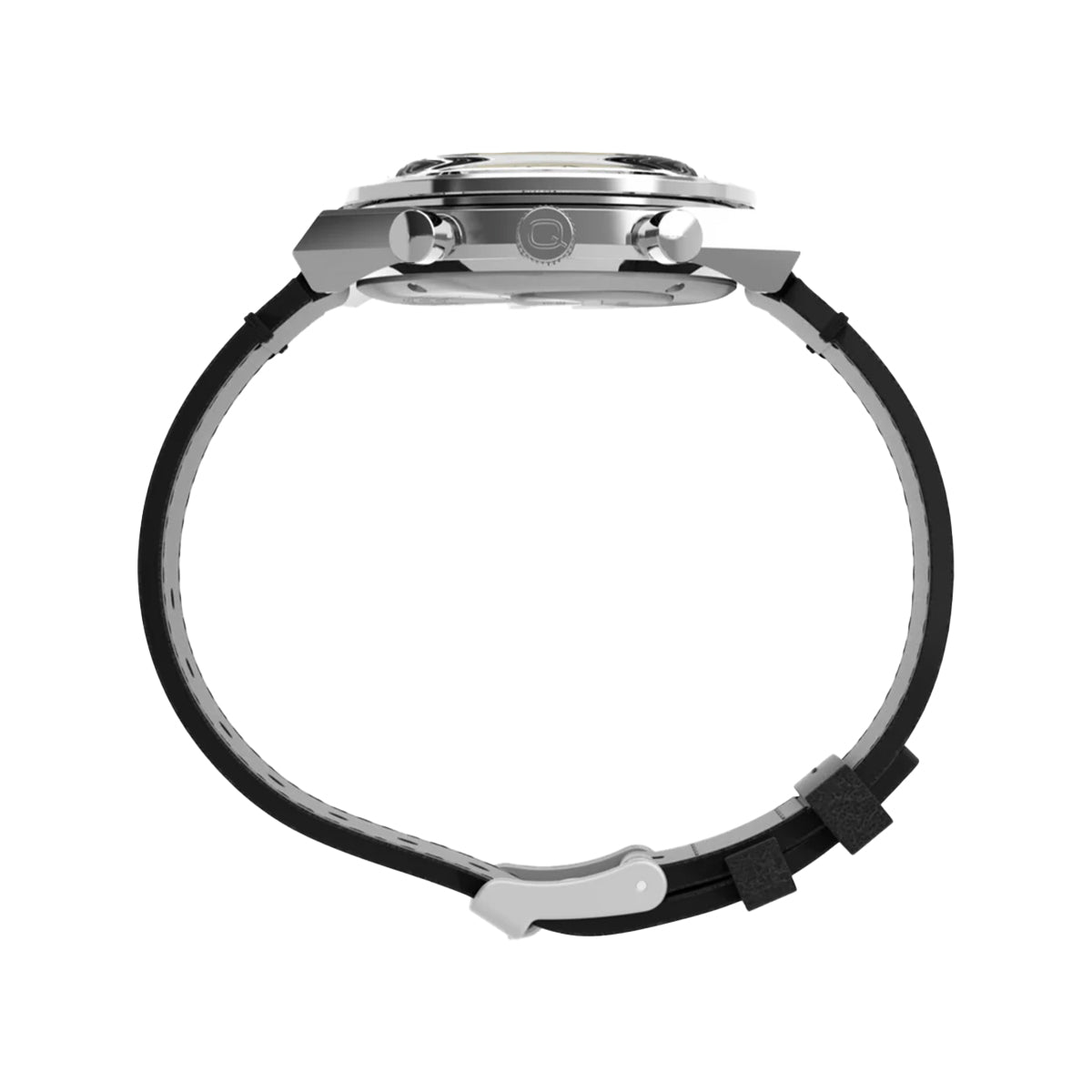 TIMEX CHRONOGRAPH 40MM LEATHER STRAP - BLACK / STAINLESS STEEL