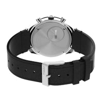 TIMEX CHRONOGRAPH 40MM LEATHER STRAP - BLACK / STAINLESS STEEL