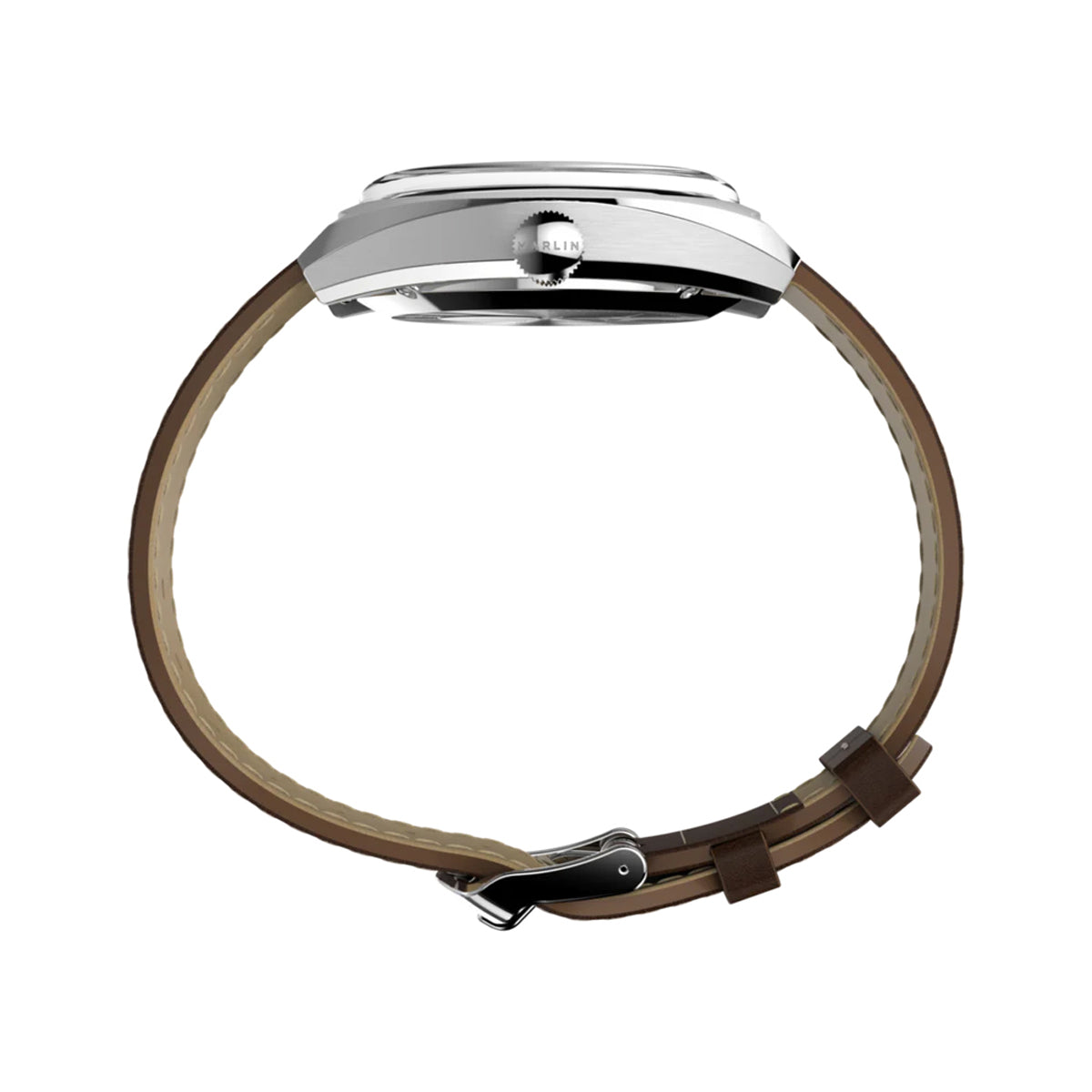 MARLIN SUB-DIAL AUTOMATIC WATCH - BROWN / STAINLESS STEEL / SILVER-TONE