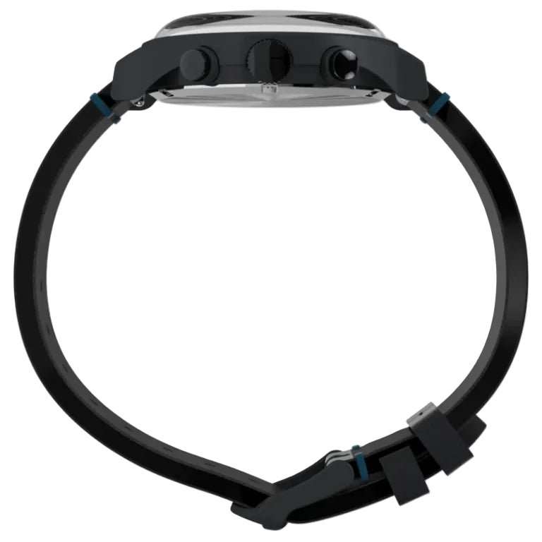 MK1 CHRONOGRAPH 40 MM LEATHER STRAP - BLACK / BLUE