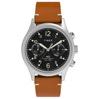 MK1 CHRONOGRAPH 40 MM LEATHER STRAP - SILVER / BLACK / TAN