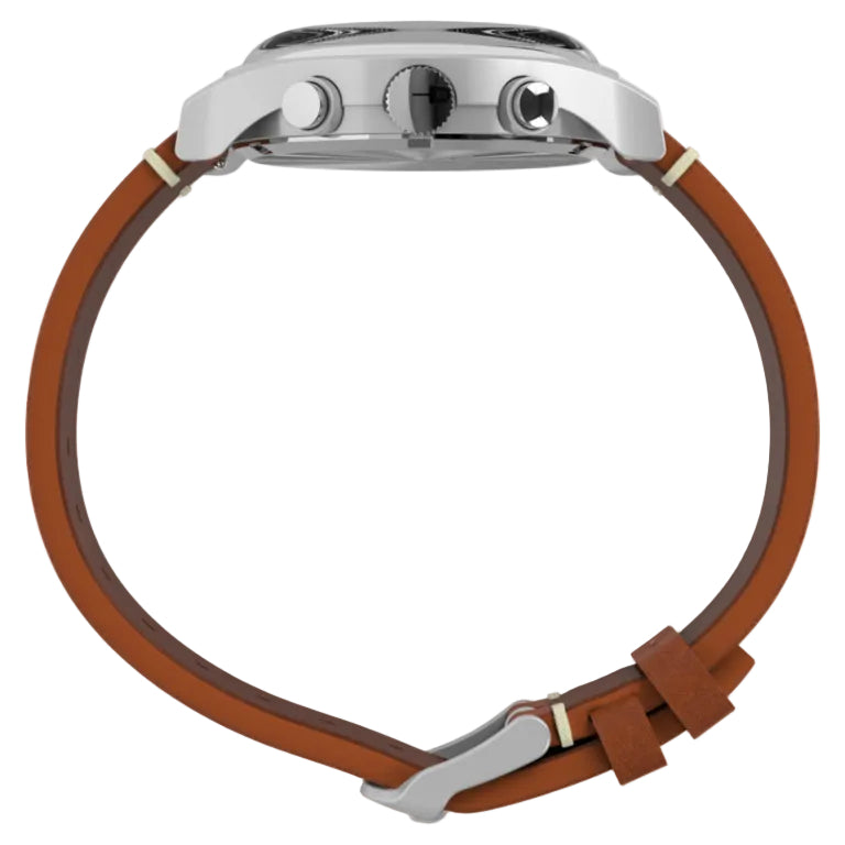 MK1 CHRONOGRAPH 40 MM LEATHER STRAP - SILVER / BLACK / TAN