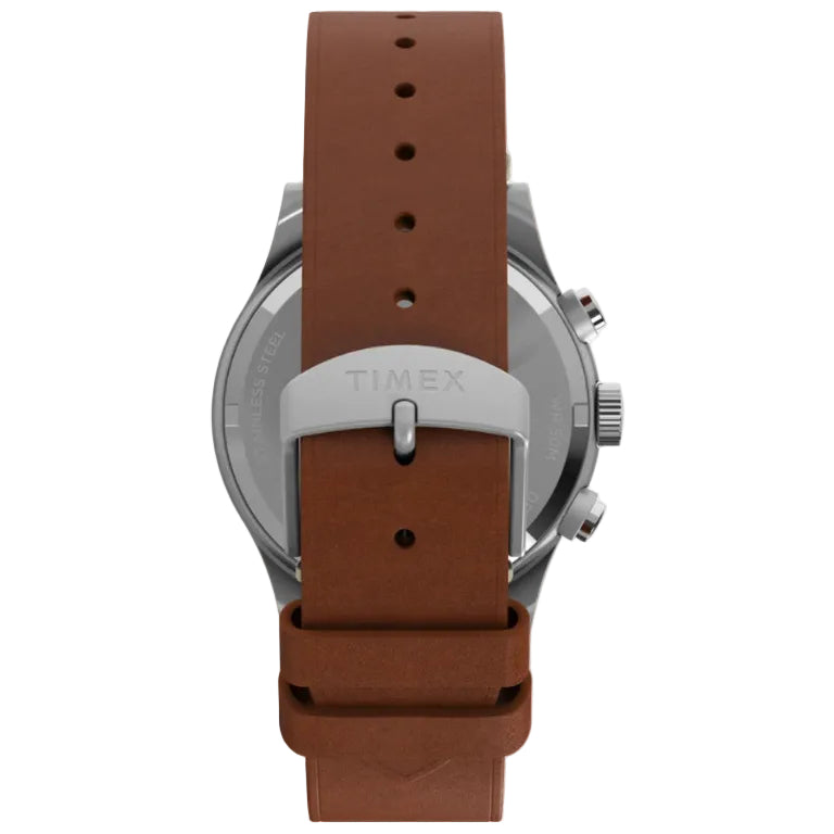 MK1 CHRONOGRAPH 40 MM LEATHER STRAP - SILVER / BLACK / TAN