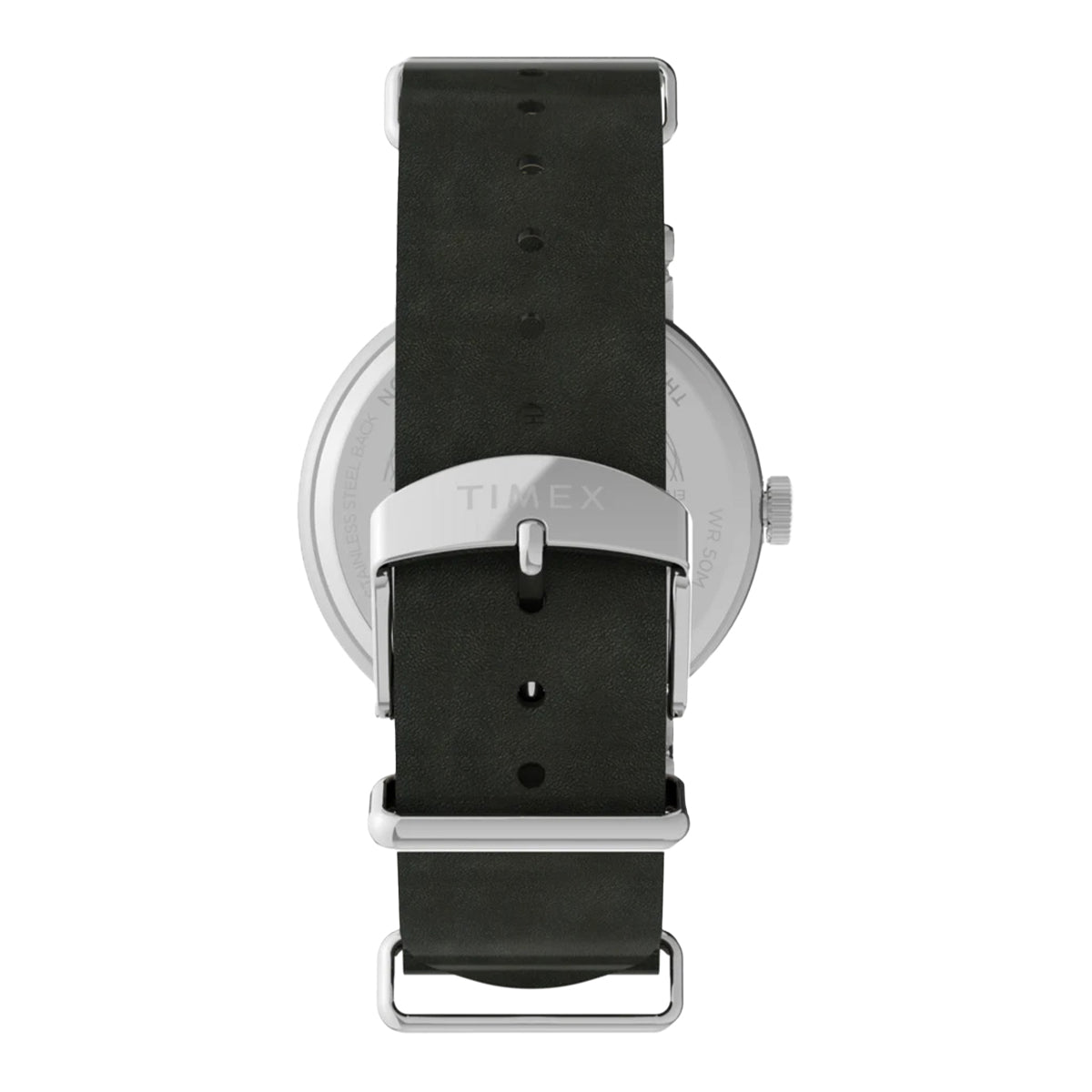 TIMEX WEEKENDER 40MM LEATHER STRAP - OLIVE / SILVER / BLACK