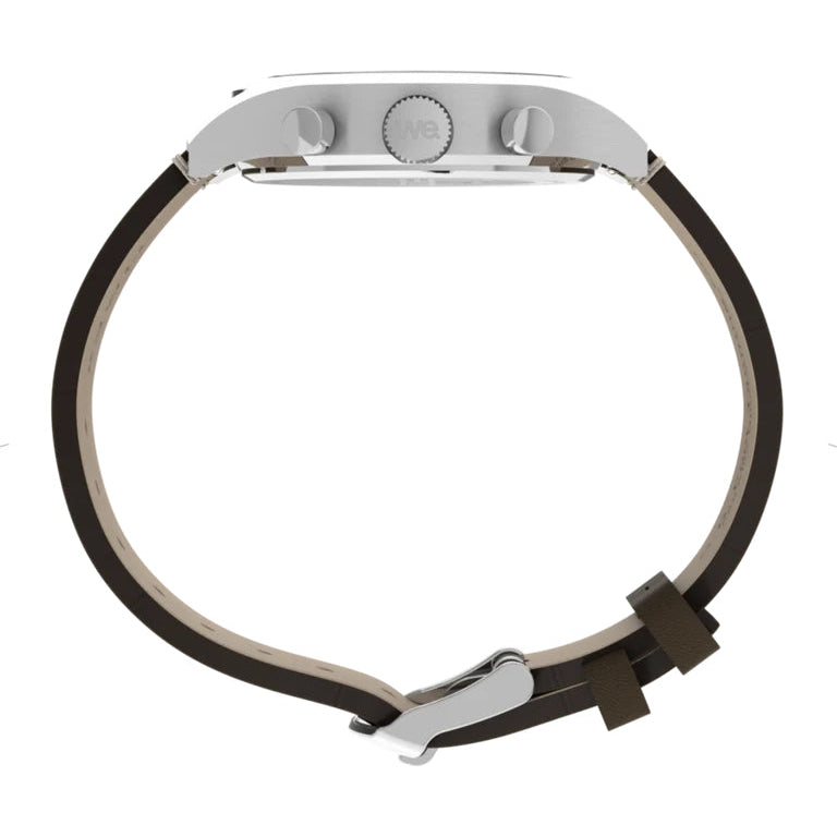 WEEKENDER NEW ENGLAND CHRONO LEATHER 40MM - SILVER / BLACK / BROWN