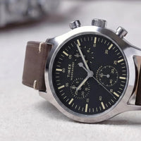 WEEKENDER NEW ENGLAND CHRONO LEATHER 40MM - SILVER / BLACK / BROWN