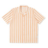 UNIVERSAL WORKS ROAD SHIRT FANS STRIPE COTTON - WHITE / ORANGE