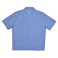 UNIVERSAL WORKS ROAD SHIRT SLUB LINEN MIX - BLUE