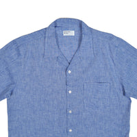 UNIVERSAL WORKS ROAD SHIRT SLUB LINEN MIX - BLUE