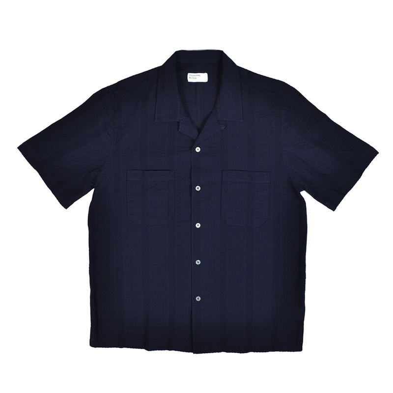 UNIVERSAL WORKS SAL ROAD SHIRT MAUI COTTON - NAVY