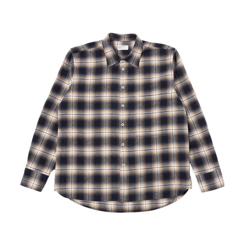 UNIVERSAL WORKS SQUARE POCKET SHIRT - WYOMING NAVY CHECK