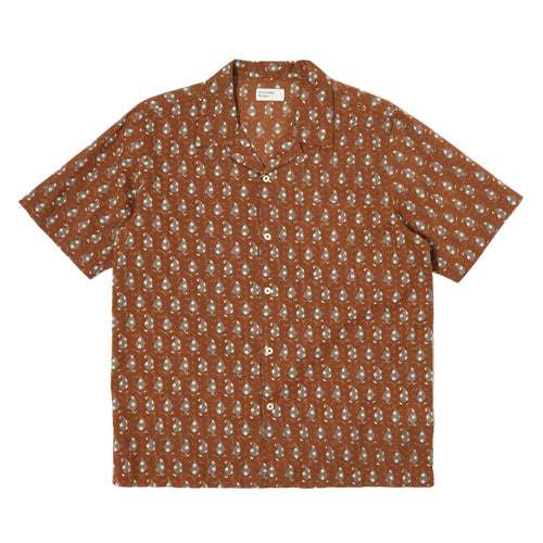 UNIVERSAL WORKS S/S ROAD SHIRT - BROWN PAISLEY