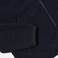 Close-up of a dark blue fabric texture