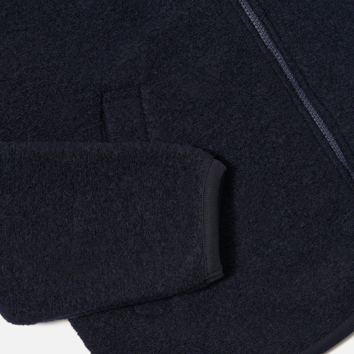 Close-up of a dark blue fabric texture