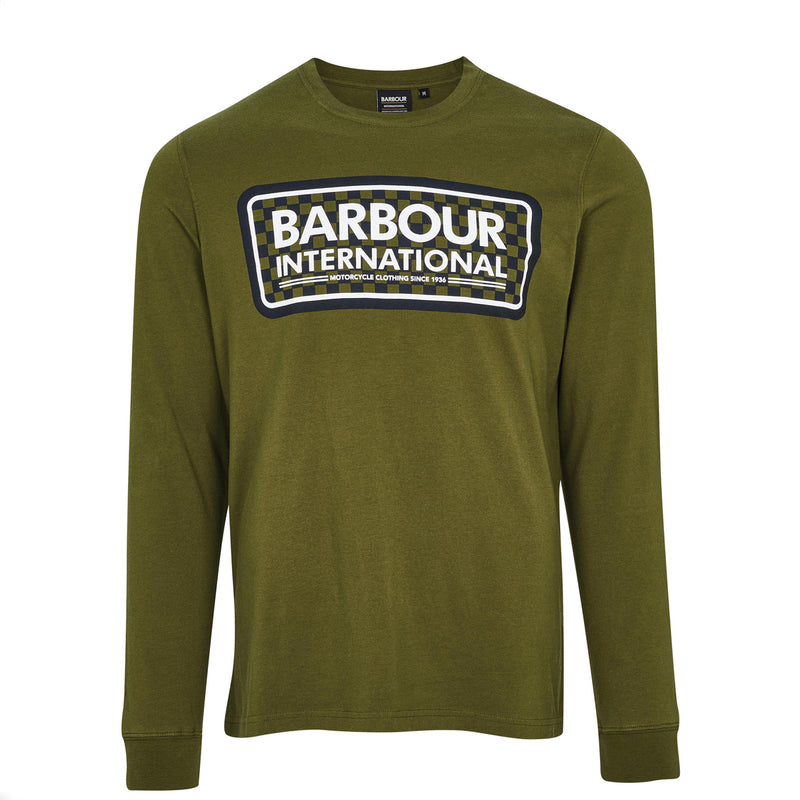 BARBOUR INTERNATIONAL GRID LOGO L/S TEE - VINTAGE GREEN