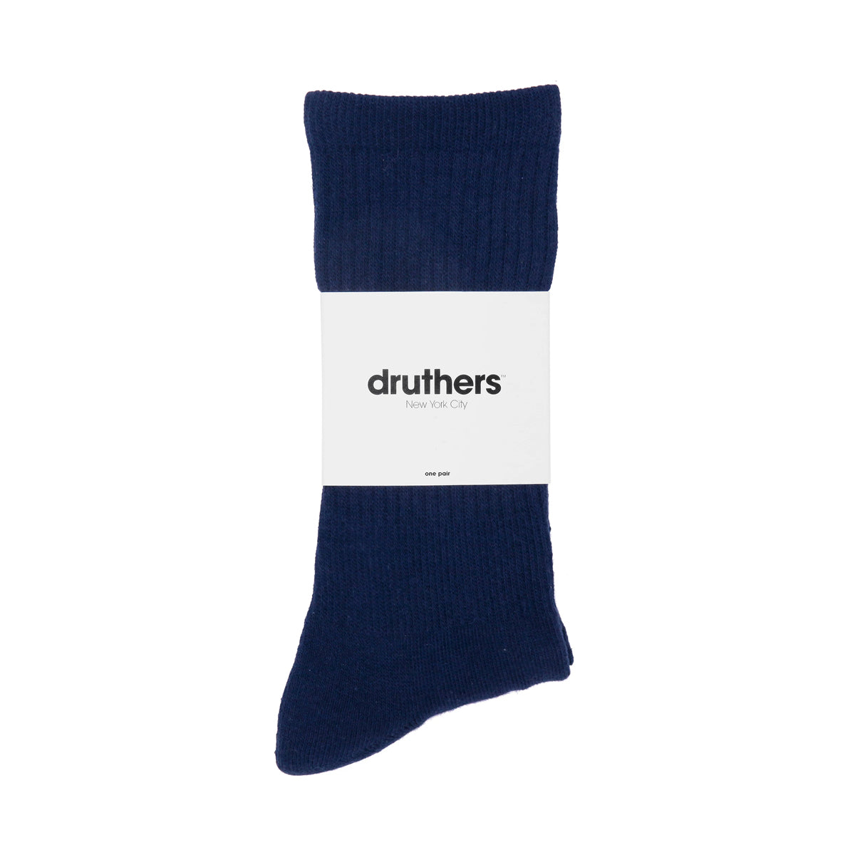 DRUTHERS EVERYDAY ORGANIC COTTON CREW SOCK - NAVY