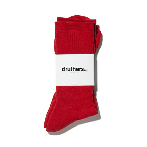 DRUTHERS EVERYDAY ORGANIC COTTON CREW SOCK - RED
